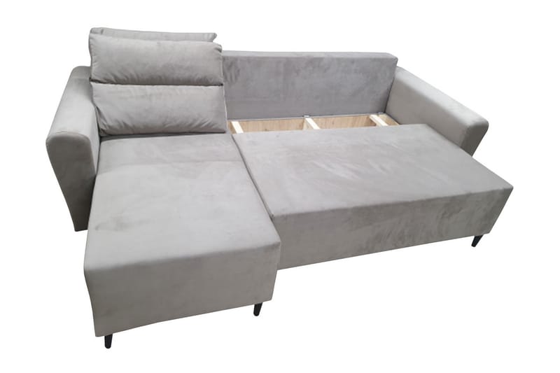 Iriyama 3-seters Sovesofa med Divan Venstre - Fløyel/Brun - Møbler - Sofaer - Sovesofaer