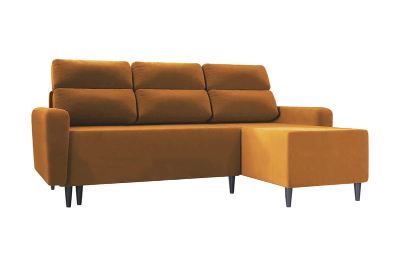 Iriyama 3-seters Sovesofa med Divan Venstre - Fløyel/Brun - Møbler - Sofaer - Sovesofaer