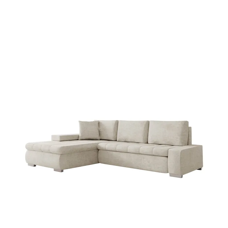 Irja 4-seters sovesofa med sjeselong, venstrevendt, Lys beige
