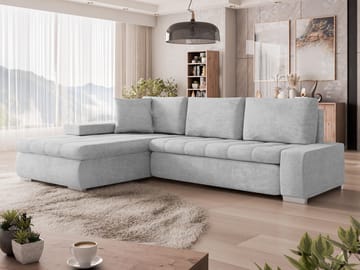 Irja 4-seters sovesofa med sjeselong, venstrevendt - Lysegrå - Møbler - Sofaer - Sovesofaer
