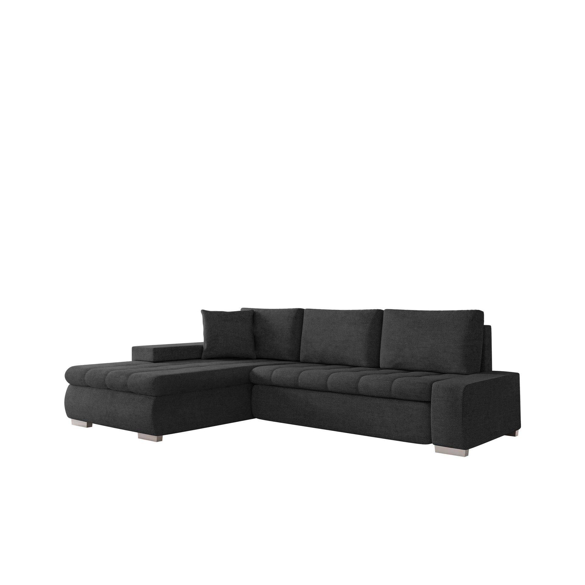 Irja 4-seters sovesofa med sjeselong, venstrevendt - Svart