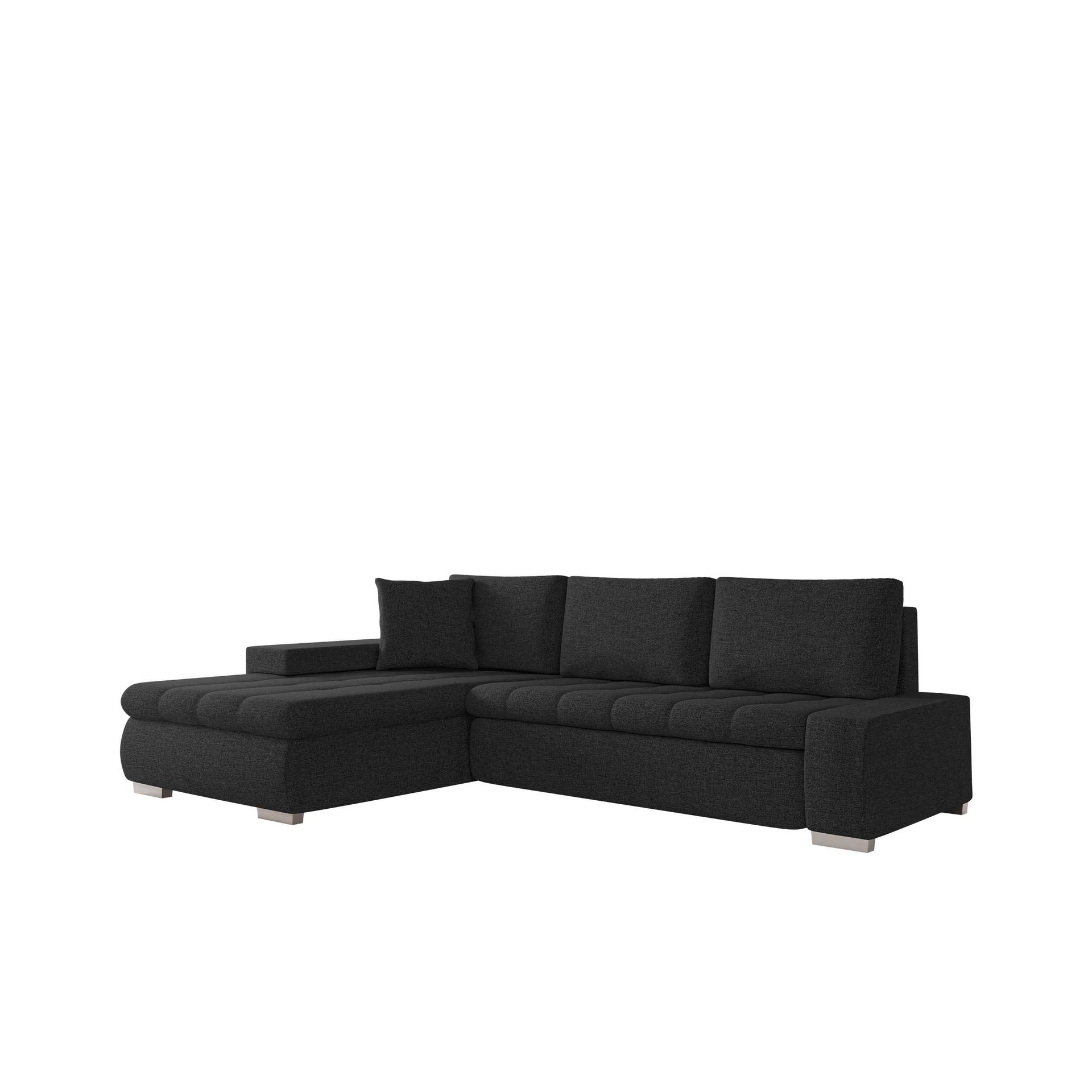 Irja 4-seters sovesofa med sjeselong, venstrevendt - Svart