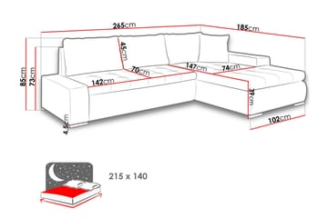 Irja Sovesofa m. Divan L-formet - Møbler - Sofaer - Sovesofaer