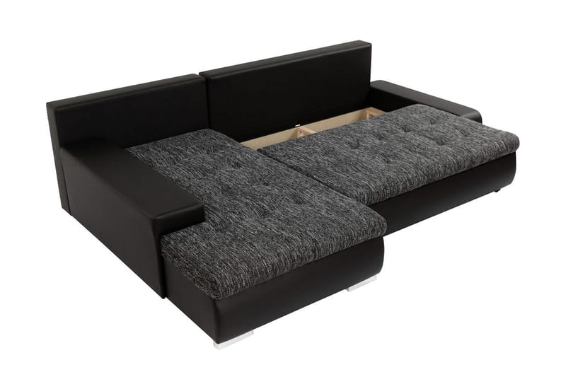 Irja Sovesofa med Sjeselong 3-seter i Kunstlær - Hvit / Grå - Møbler - Sofaer - Sovesofaer