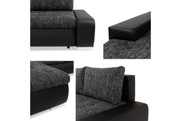 Irja Sovesofa med Sjeselong 3-seter i Plysj - Grå - Møbler - Sofaer - Sovesofaer