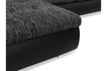 Irja Sovesofa med Sjeselong 3-seter i Plysj - Grå - Møbler - Sofaer - Sovesofaer