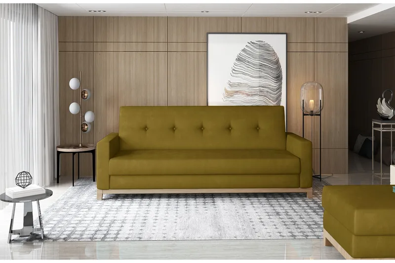 Iselene 2-seter Sovesofa - Gul - Møbler - Sofaer - Sovesofaer