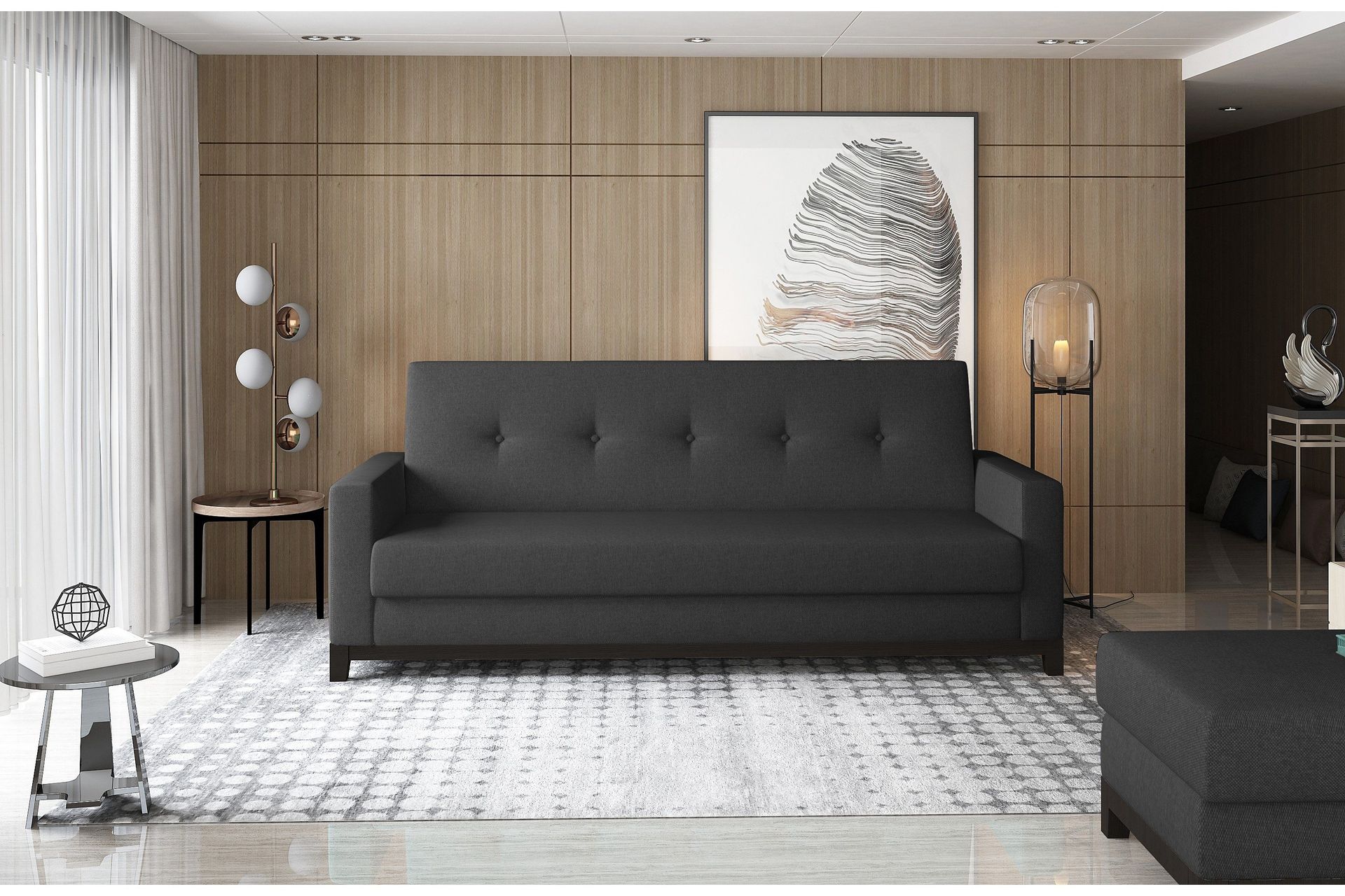 Iselene 2-seter Sovesofa - Svart
