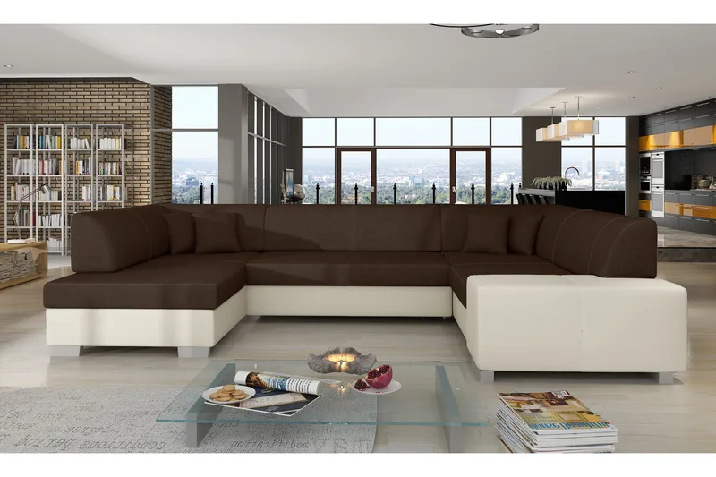 Jamaal Hjørnesovesofa, Brun/Beige