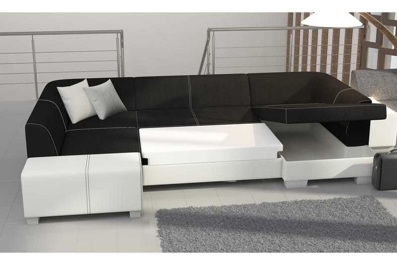 Jamaal Hjørnesovesofa - Grå/Svart - Møbler - Sofaer - Sovesofaer