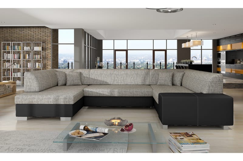 Jamaal Hjørnesovesofa - Grå/Svart - Møbler - Sofaer - Sovesofaer