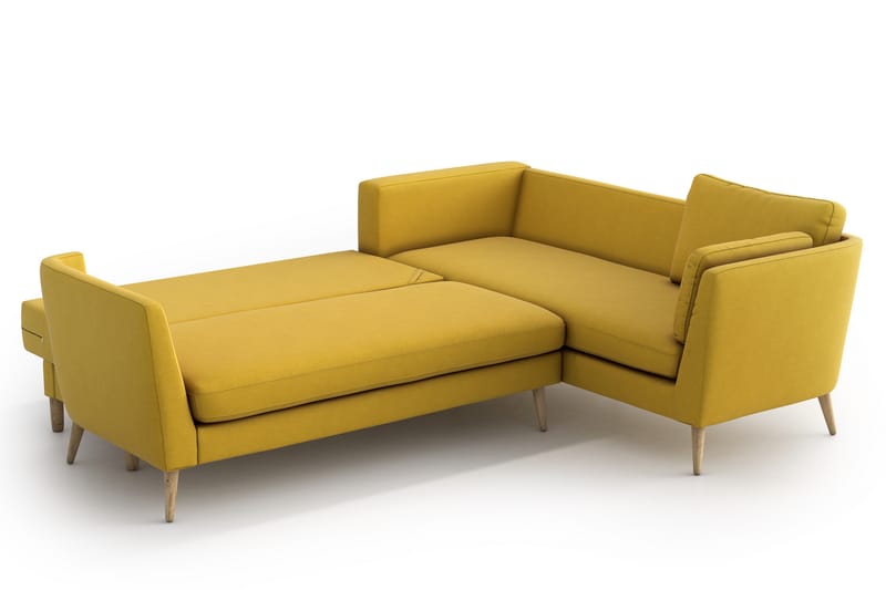 Janella Sovesofa med Divan - Gul - Møbler - Sofaer - Sovesofaer