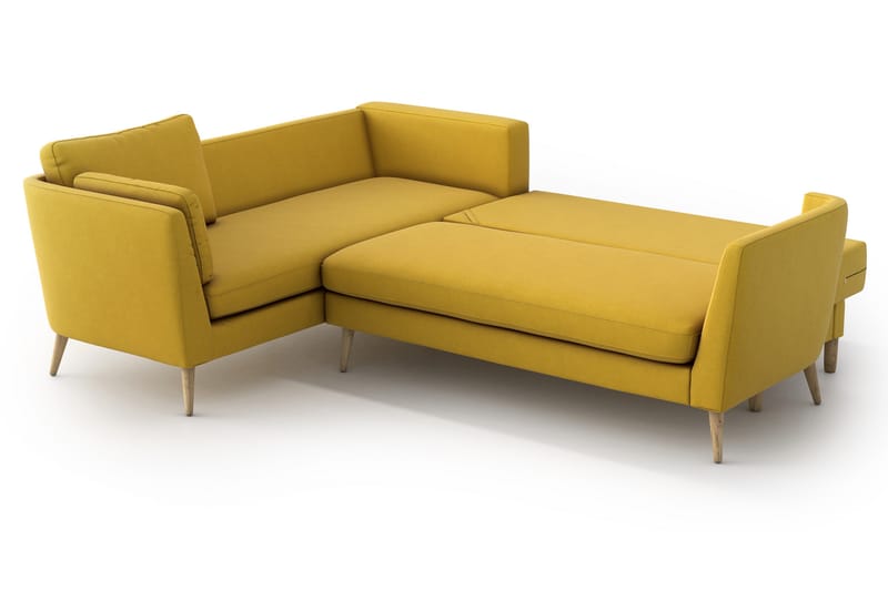 Janella Sovesofa med Divan - Gul - Møbler - Sofaer - Sovesofaer