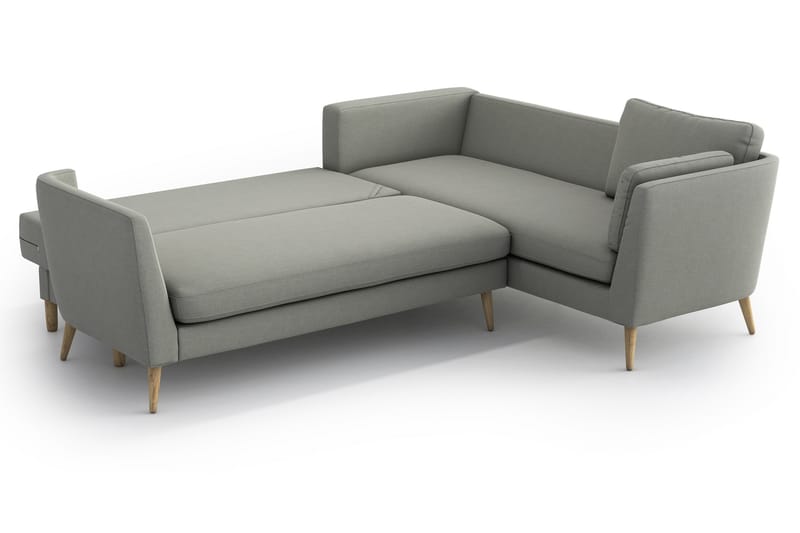 Janella Sovesofa med Divan - Lysegrå - Møbler - Sofaer - Sovesofaer