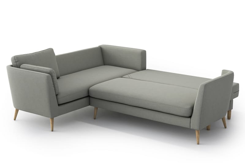 Janella Sovesofa med Divan - Lysegrå - Møbler - Sofaer - Sovesofaer