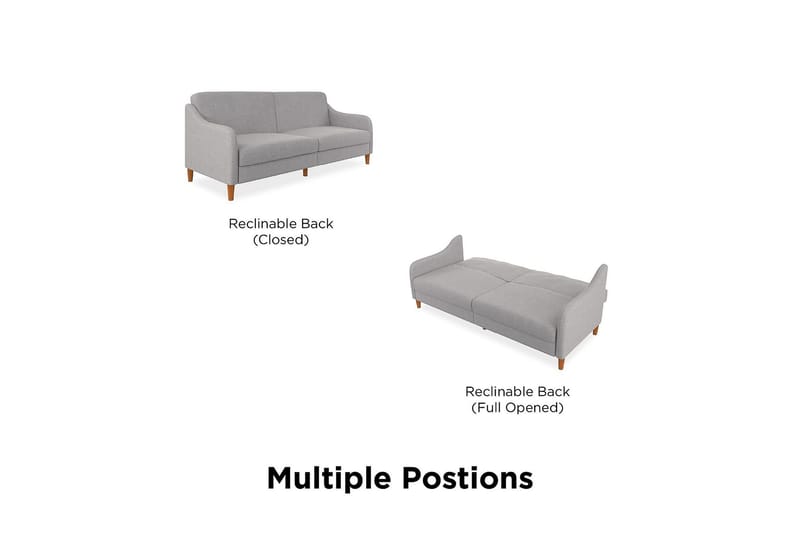 Jasper 2-seters Sovesofa Lysegrå - Dorel Home - Møbler - Sofaer - Sovesofaer