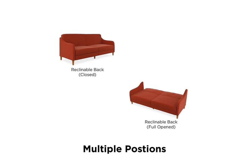 Jasper 2-seters Sovesofa Oransje - Dorel Home - Møbler - Sofaer - Sovesofaer