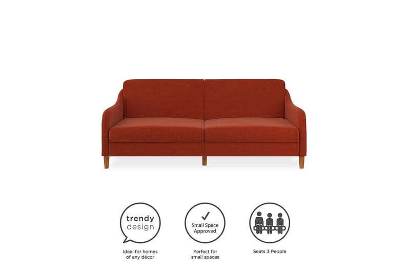 Jasper 2-seters Sovesofa Oransje - Dorel Home - Møbler - Sofaer - Sovesofaer