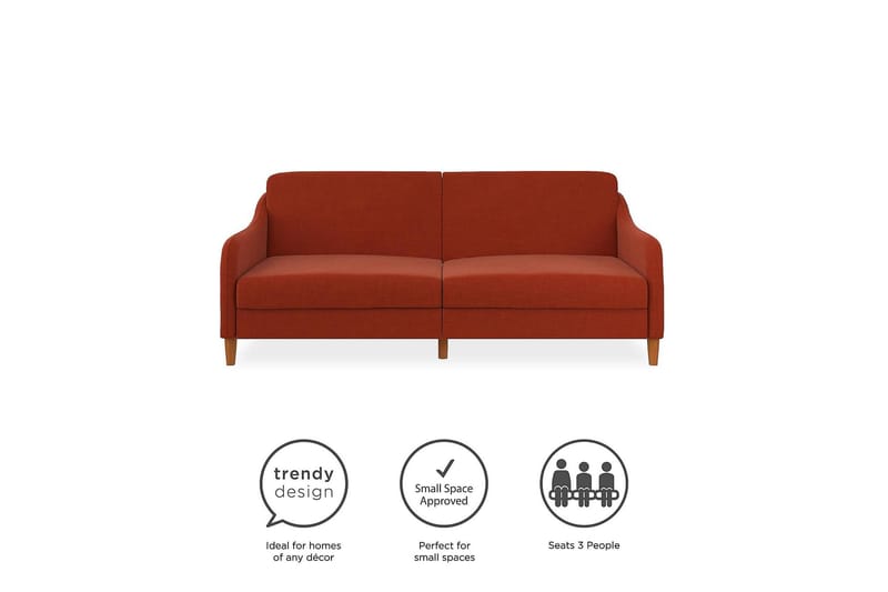 Jasper 2-seters Sovesofa Oransje - Dorel Home - Sovesofaer - 2 seters sovesofa