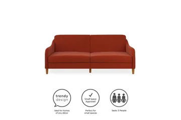 Jasper 2-seters Sovesofa Oransje - Dorel Home - Møbler - Sofaer - Sovesofaer