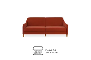 Jasper 2-seters Sovesofa Oransje - Dorel Home - Møbler - Sofaer - Sovesofaer