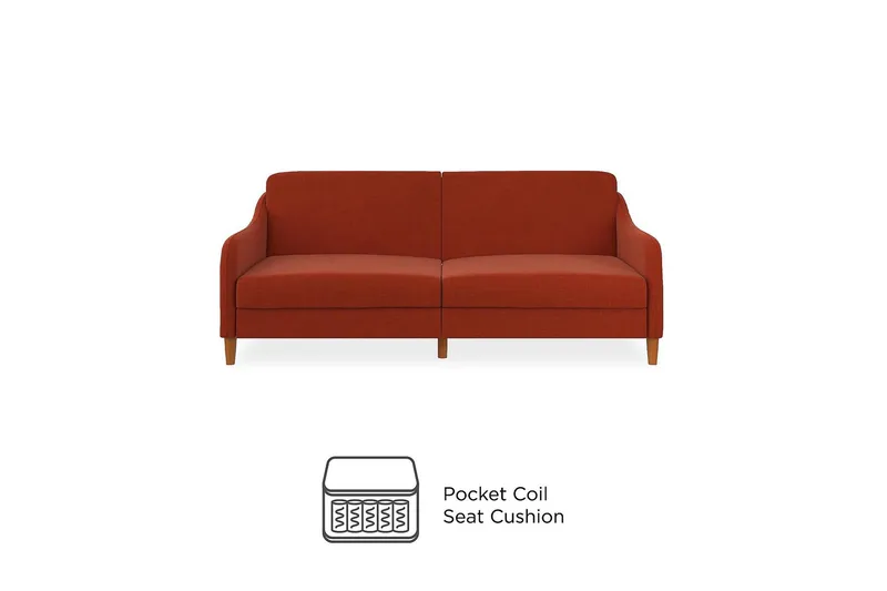 Jasper 2-seters Sovesofa Oransje - Dorel Home - Møbler - Sofaer - Sovesofaer