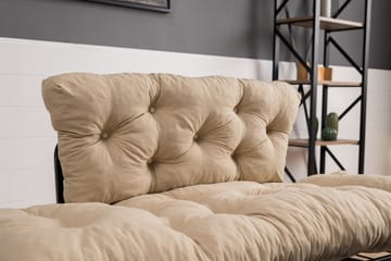 Jenica 2-seter Utklappbar Sovesofa i Stoff med Metallben - Beige - Møbler - Sofaer - Sovesofaer