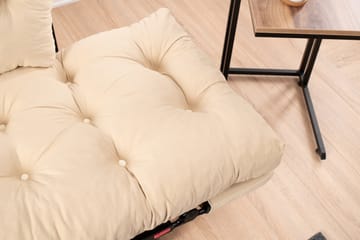 Jenica 2-seter Utklappbar Sovesofa i Stoff med Metallben - Beige - Møbler - Sofaer - Sovesofaer