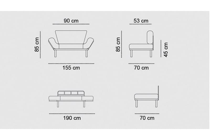 Jenica Sovesofa 2-seter - Blågrønn - Møbler - Sofaer - Sovesofaer