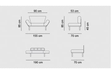 Jenica Sovesofa 2-seter - Blågrønn - Møbler - Sofaer - Sovesofaer