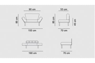 Jenica Sovesofa 2-seter - Grå - Møbler - Sofaer - Sovesofaer