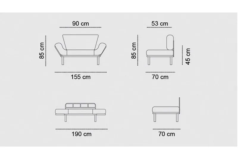 Jenica Sovesofa 2-seter - Grå - Møbler - Sofaer - Sovesofaer