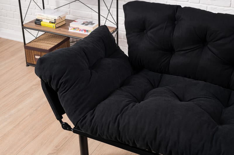 Jenica Sovesofa 2-seter - Svart - Møbler - Sofaer - Sovesofaer