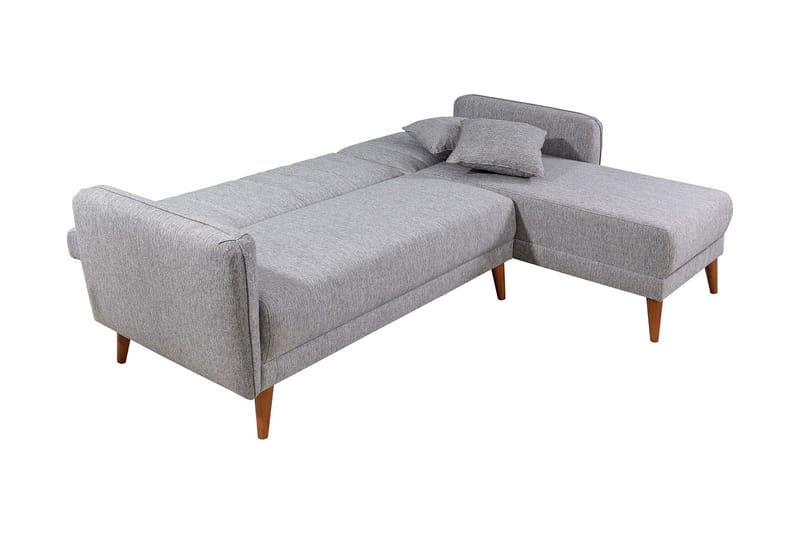 Jenick 3-seter Høyre L-formet Hjørnesovesofa i Stoff - Grå - Møbler - Sofaer - Sovesofaer