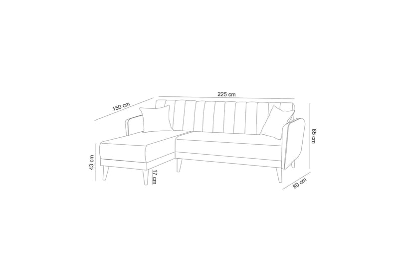 Jenick Hjørnesofa - Beige - Møbler - Sofaer - Sovesofaer