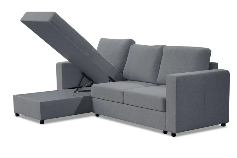 Julia Sovesofa 3-seter med Divan Venstre - Lysegrå - Møbler - Sofaer - Sovesofaer