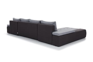 Jurtiga 4-seters U-formet Sovesofa 122x297 cm med Oppbevaring i Stoff - Grå - Møbler - Sofaer - Sovesofaer