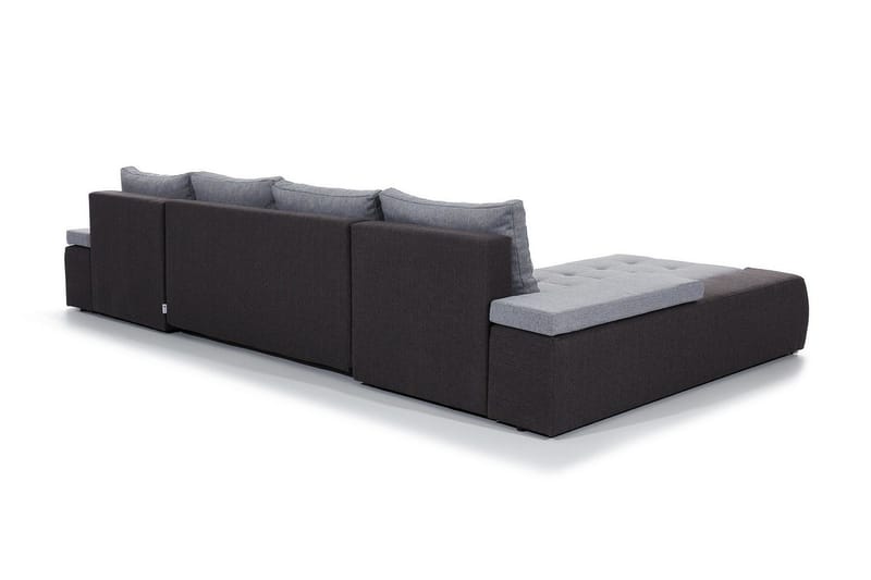 Jurtiga 4-seters U-formet Sovesofa 122x297 cm med Oppbevaring i Stoff - Grå - Møbler - Sofaer - Sovesofaer