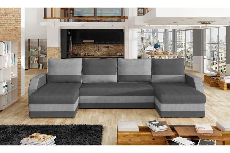 Jurtiga Sovesofa med Dobbeldivan, Grå