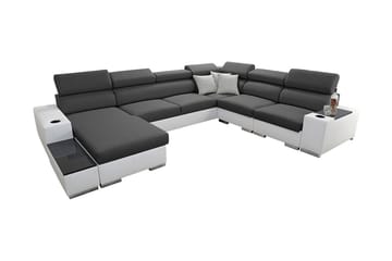 Kahundji Venstre Hjørnesovesofa 127x284 cm med Oppbevaring i Stoff - Antrasitt - Møbler - Sofaer - Sovesofaer