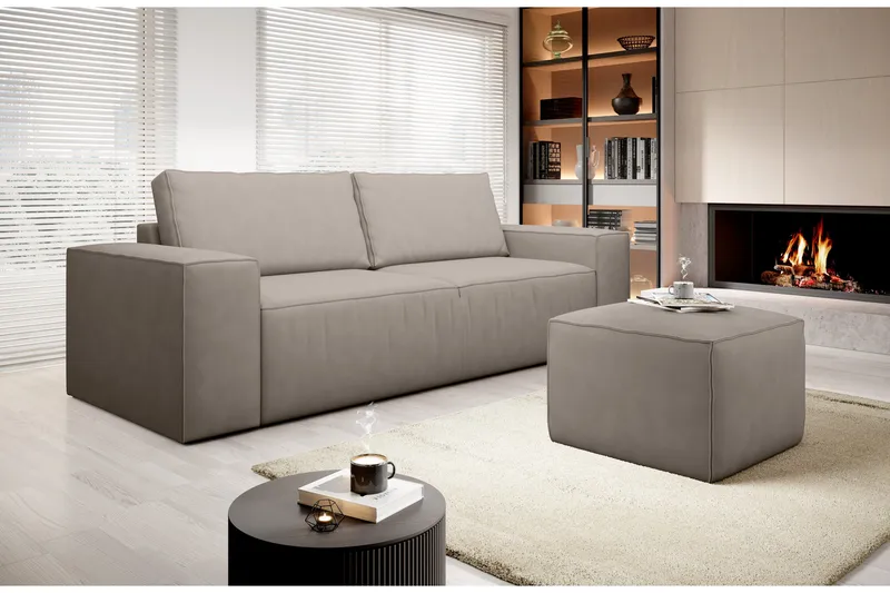 Kamli Sovesofa 3-seters med Oppbevaring - Beige - Møbler - Sofaer - Sovesofaer