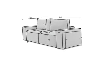 Kamli Sovesofa 3-seters med Oppbevaring - Beige - Møbler - Sofaer - Sovesofaer