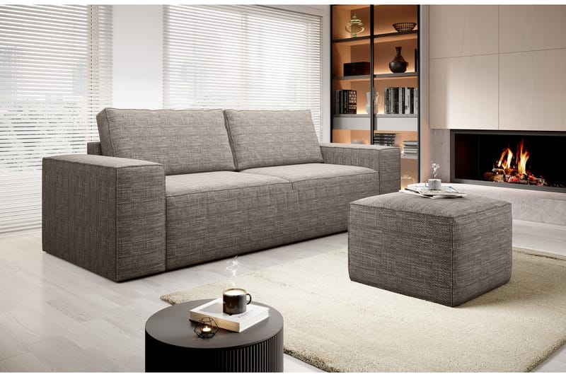 Kamli Sovesofa 3-seters med Oppbevaring - Beige - Sovesofaer - 3 seters sovesofa