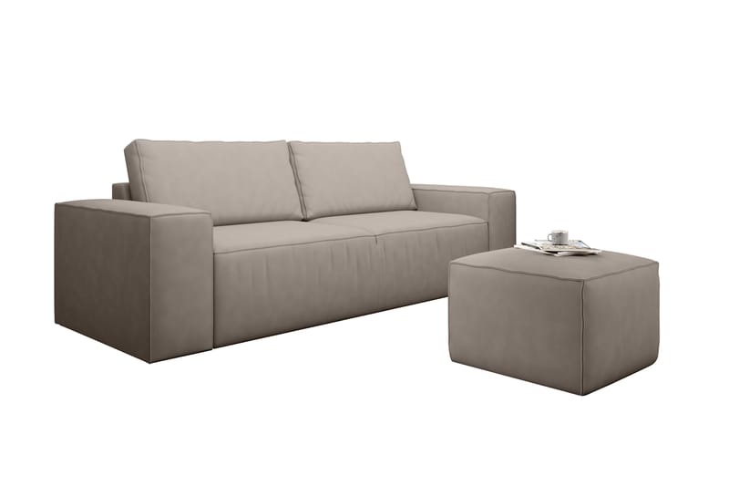 Kamli Sovesofa 3-seters med Oppbevaring - Beige - Sovesofaer - 3 seters sovesofa