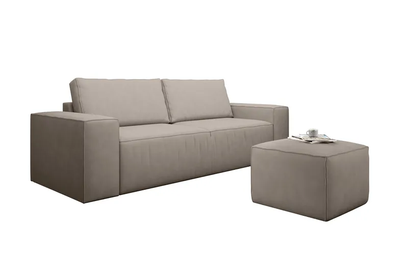 Kamli Sovesofa 3-seters med Oppbevaring - Beige - Møbler - Sofaer - Sovesofaer