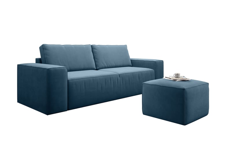 Kamli Sovesofa 3-seters med Oppbevaring - Blå - Møbler - Sofaer - Sovesofaer