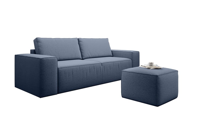 Kamli Sovesofa 3-seters med Oppbevaring - Blå - Møbler - Sofaer - Sovesofaer