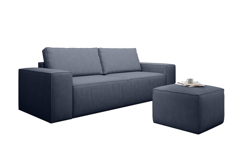 Kamli Sovesofa 3-seters med Oppbevaring - Blå - Møbler - Sofaer - Sovesofaer