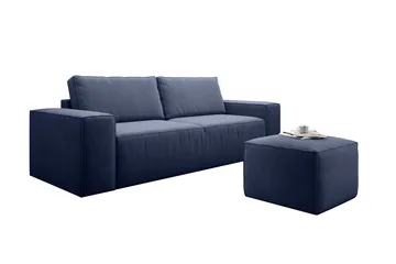 Kamli Sovesofa 3-seters med Oppbevaring - Blå - Møbler - Sofaer - Sovesofaer