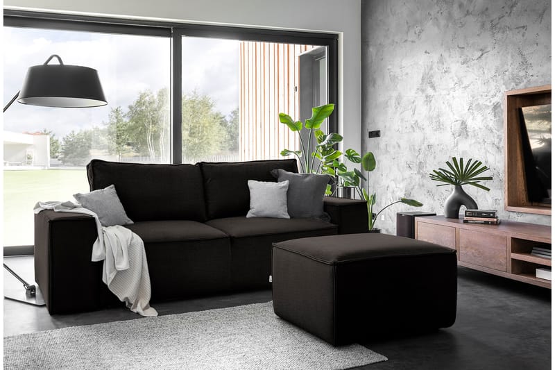 Kamli Sovesofa 3-seters med Oppbevaring - Brun - Sovesofaer - 3 seters sovesofa